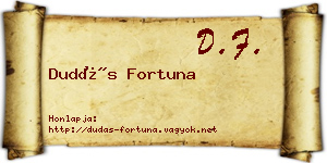 Dudás Fortuna névjegykártya