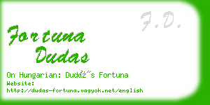 fortuna dudas business card